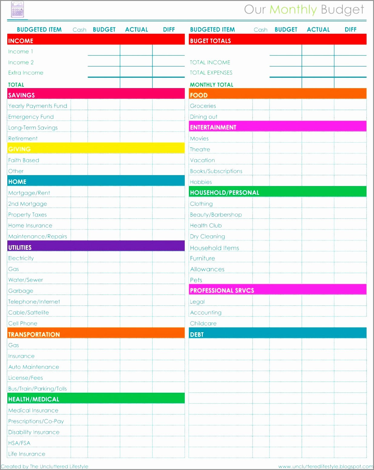 Cute Monthly Budget Template 12 Monthly Bud Excel Radaircars
