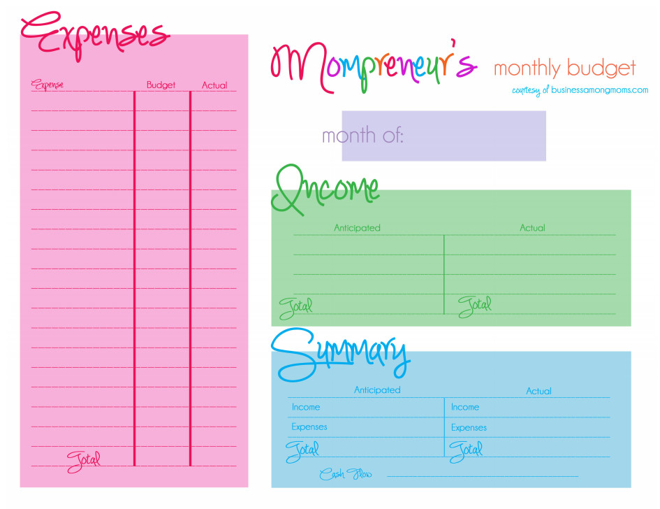 Cute Monthly Budget Template 20 Free Printable Monthly Bud Planners