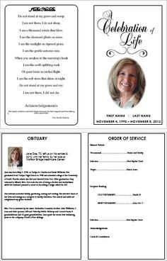 Free Funeral Program Template 8 Best Of Free Printable Funeral Service Templates