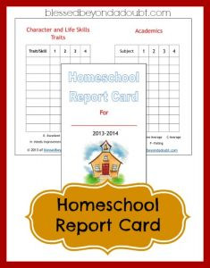 Homeschool Report Card Template Free Homeschool Report Card form Blessed Beyond A Doubt
