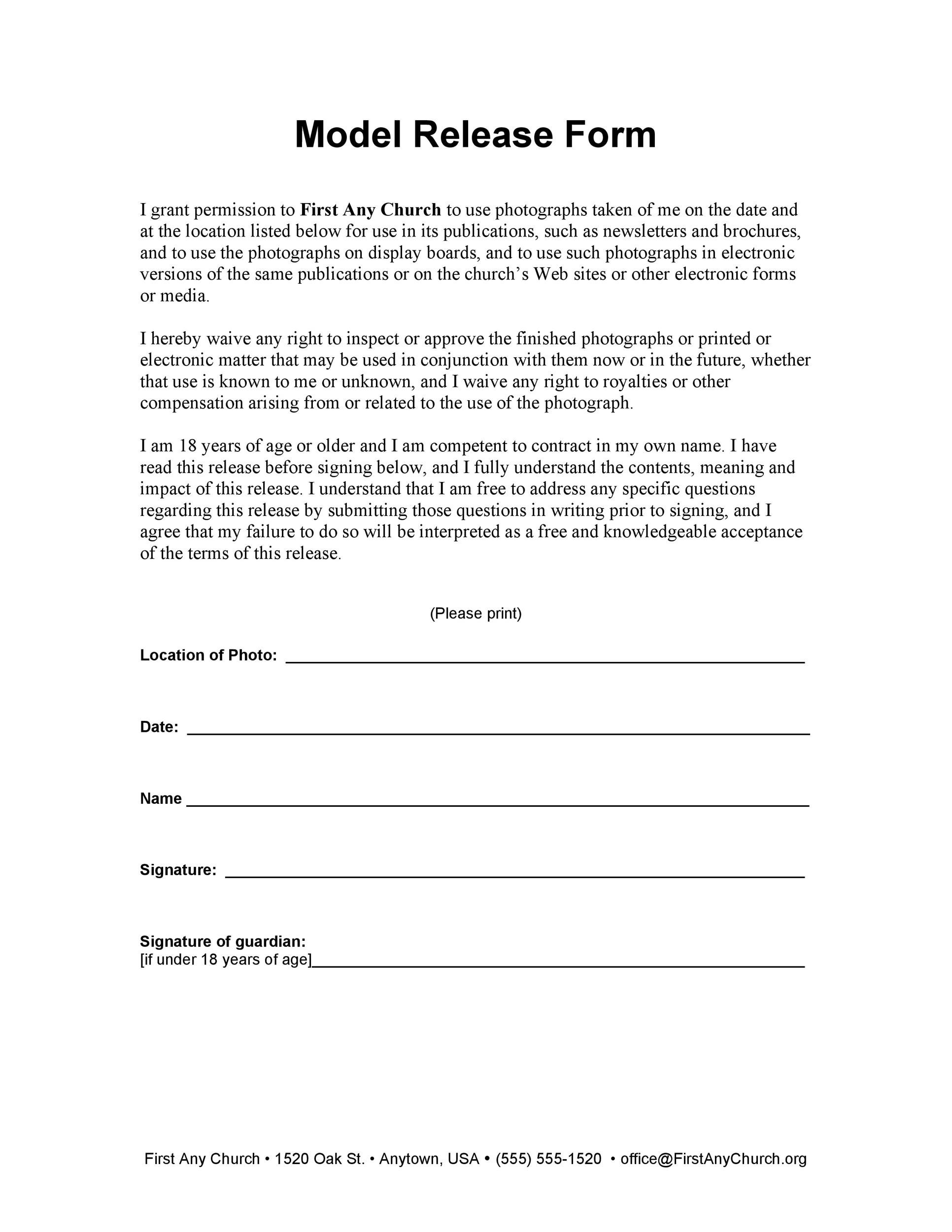Model Release form Template 50 Best Model Release forms Free Templates Templatelab