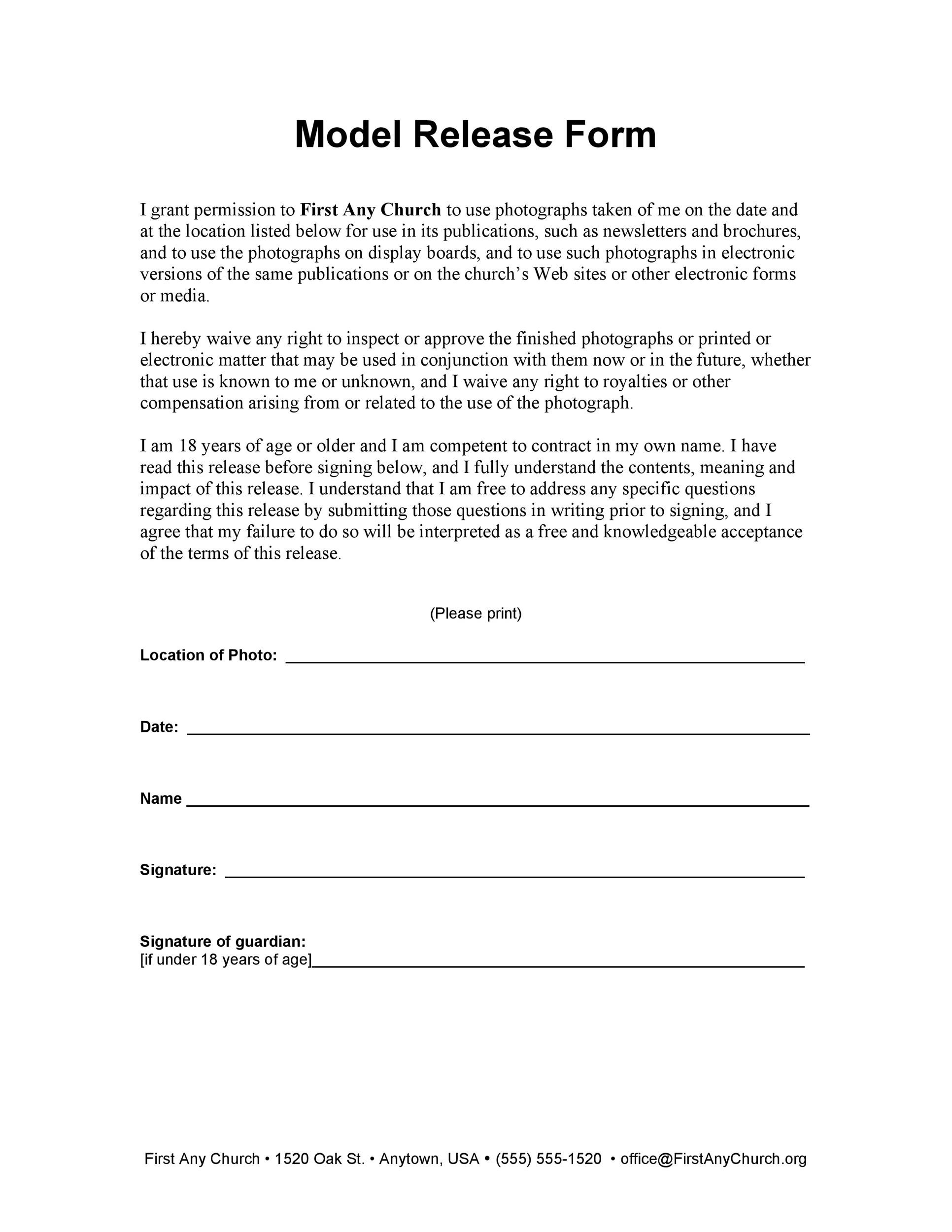 Model Release form Template 50 Best Model Release forms Free Templates Templatelab