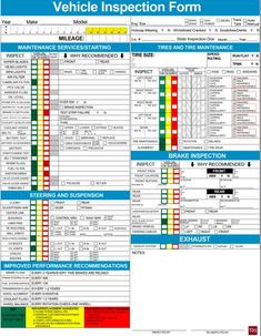 Vehicle Inspection Checklist Template 13 Best Vehicle Inspection Images