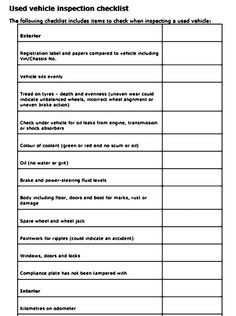 Vehicle Inspection Checklist Template Download This Daily Vehicle Inspection Checklist Template