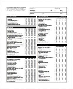 Vehicle Inspection Checklist Template Printable Vehicle Inspection Checklist