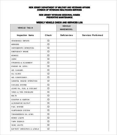 Vehicle Inspection Checklist Template Vehicle Checklist Template 23 Word Pdf Documents
