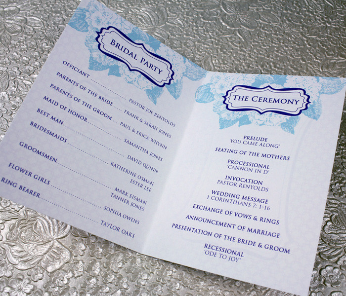 Wedding Program Booklet Template Hydrangea 4 Page Booklet Wedding Program Template