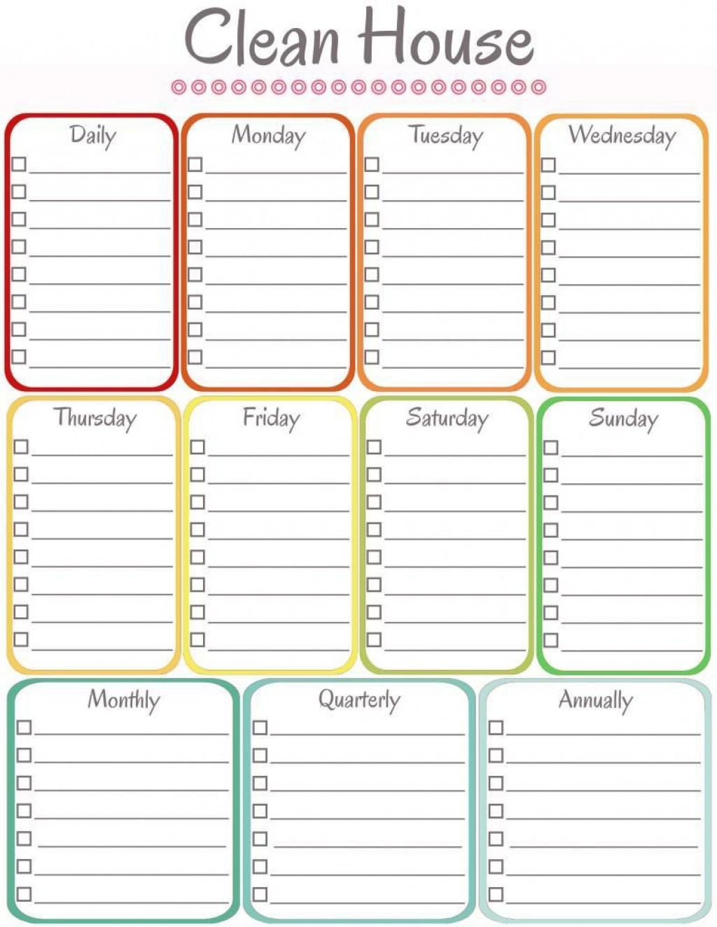 Weekly Cleaning Schedule Template Weekly Cleaning Schedule Template Addictionary