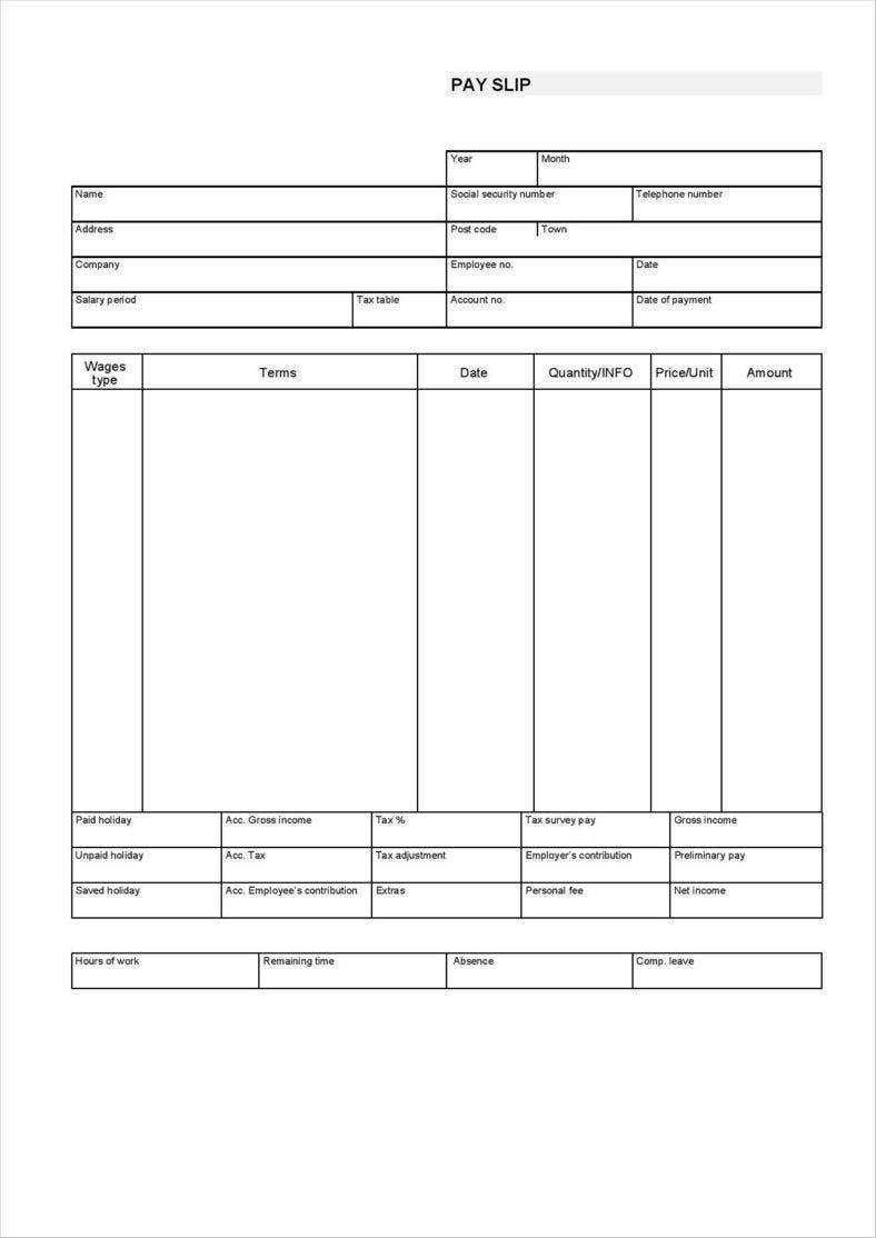 Blank Pay Stub Template 27 Free Pay Stub Templates In Google Docs