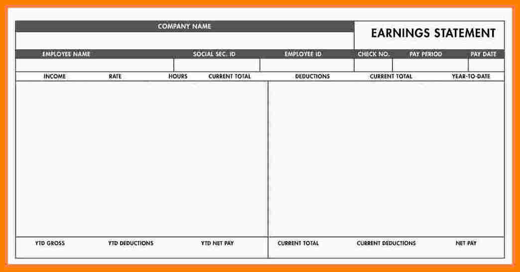 Blank Pay Stub Template 5 Pay Stubs Templates Free