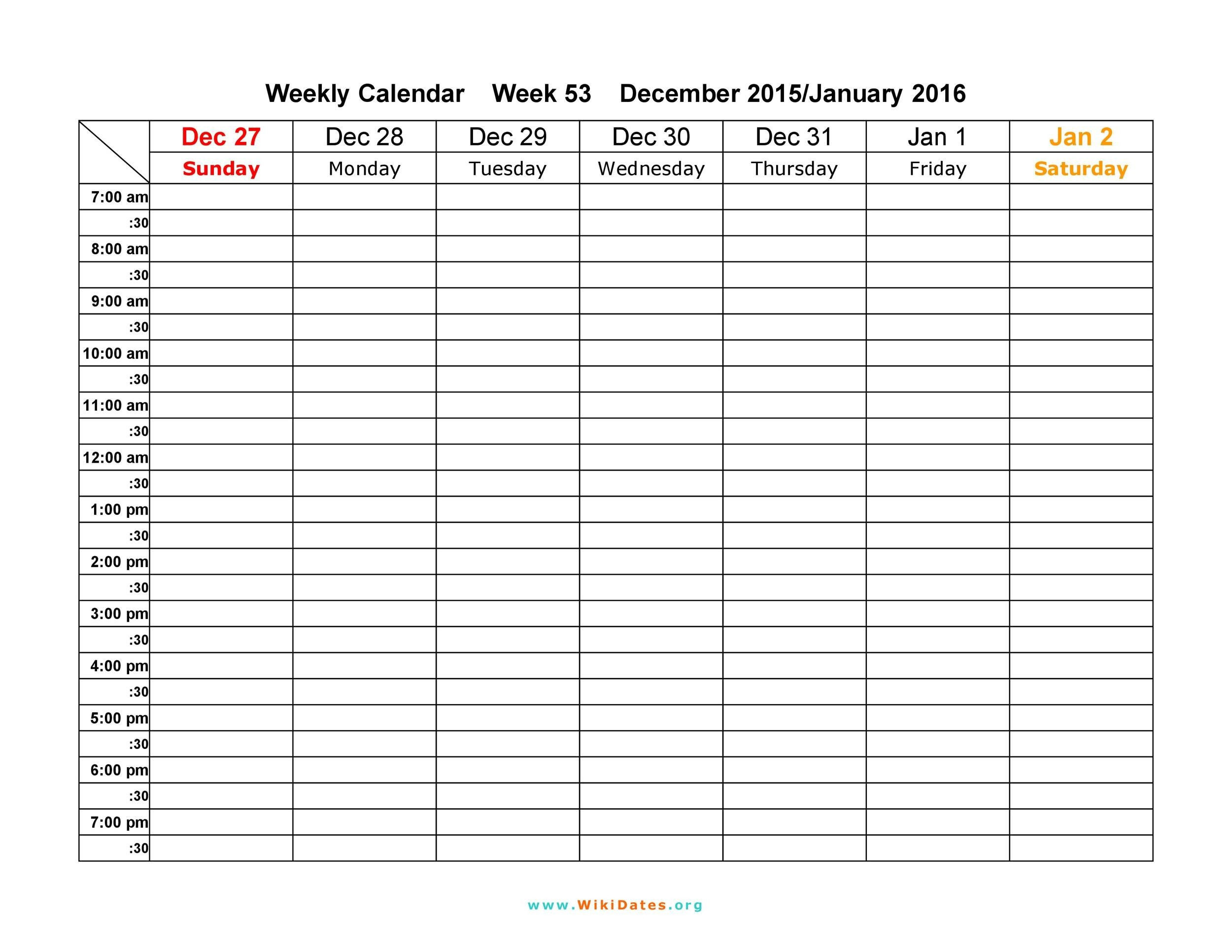 Blank Weekly Calendar Template 26 Blank Weekly Calendar Templates [pdf Excel Word