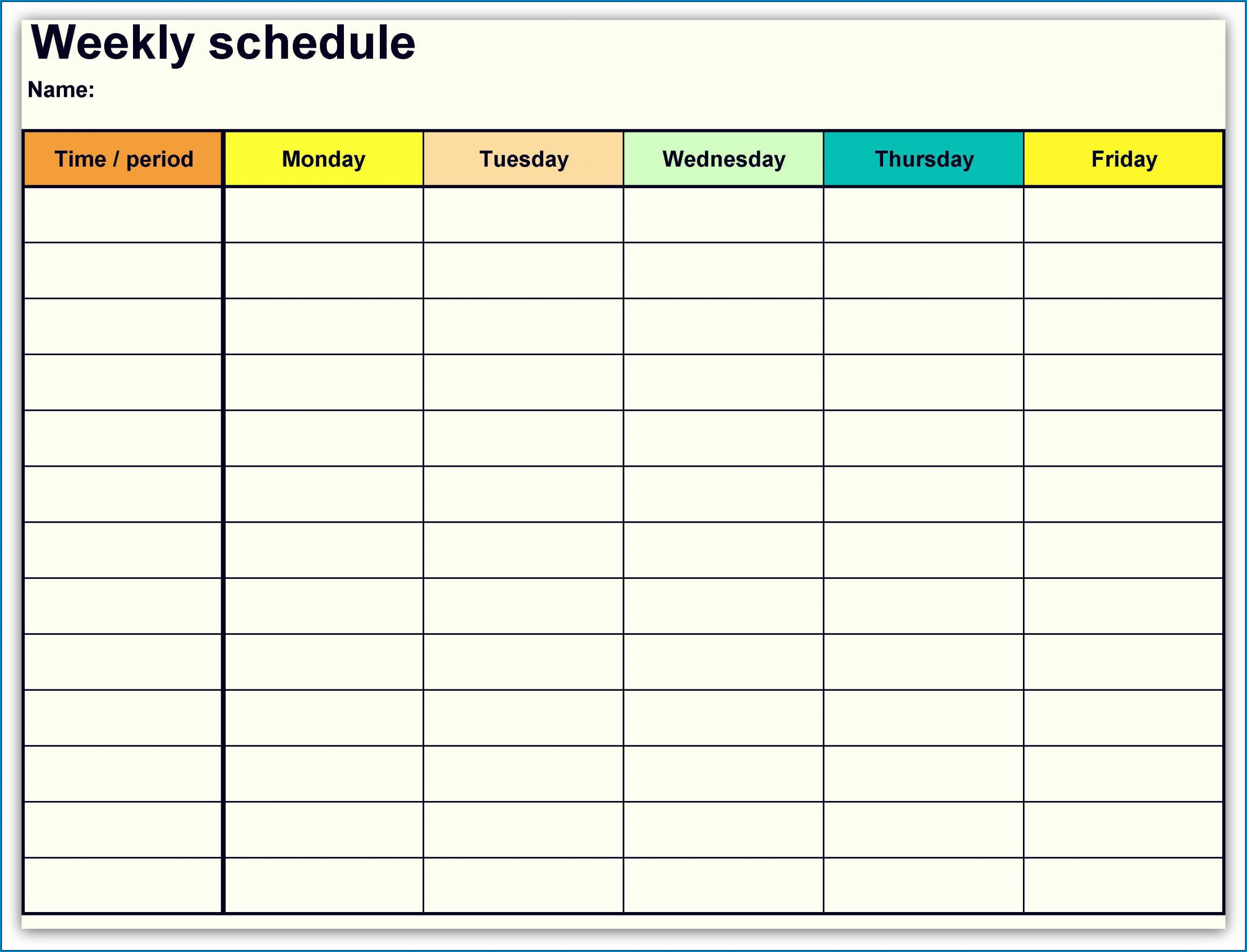 Blank Weekly Calendar Template Free Printable Weekly Calendar Template