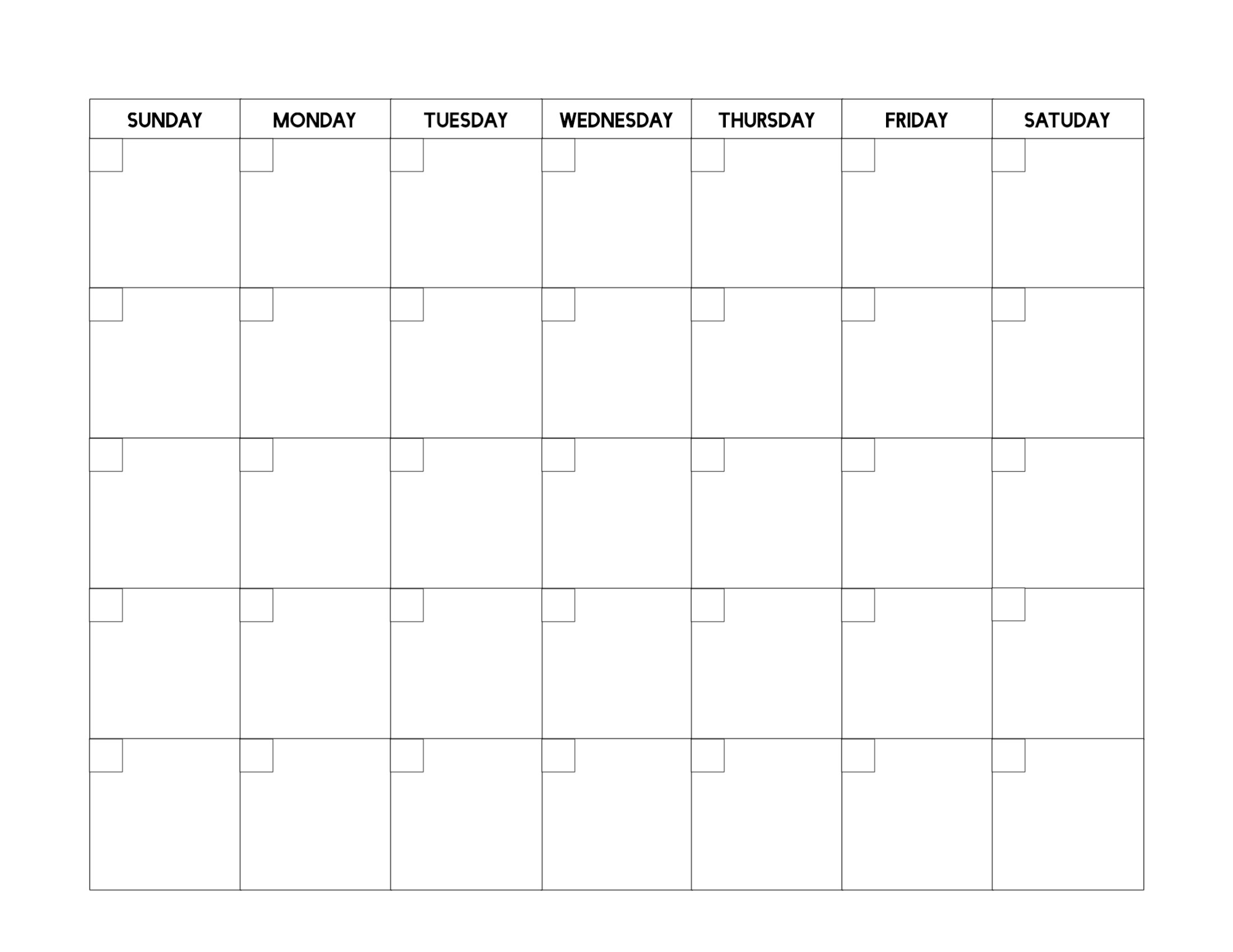 Free Blank Calendar Template Blank Calendar to Fill In