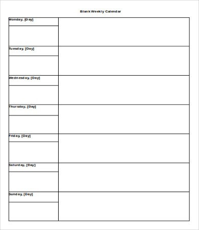 Free Weekly Planner Template Blank Weekly Schedule Template How Blank Weekly Schedule