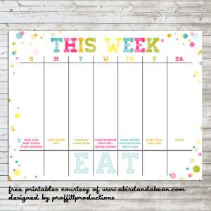 Free Weekly Planner Template Colorful Weekly Calendar Free Printable