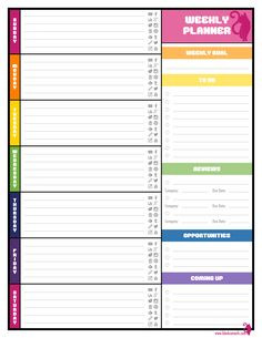 Free Weekly Planner Template Free Printable Bi Weekly Planner Cute &amp; Colorful