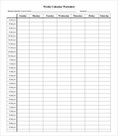 Free Weekly Planner Template Free Printable Weekly Calendar Template 11 Free Pdf