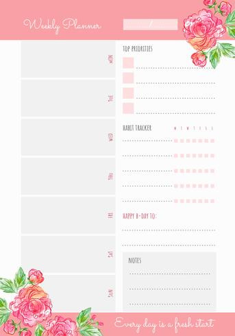 Free Weekly Planner Template Weekly Planner Template Download Free Vectors Clipart