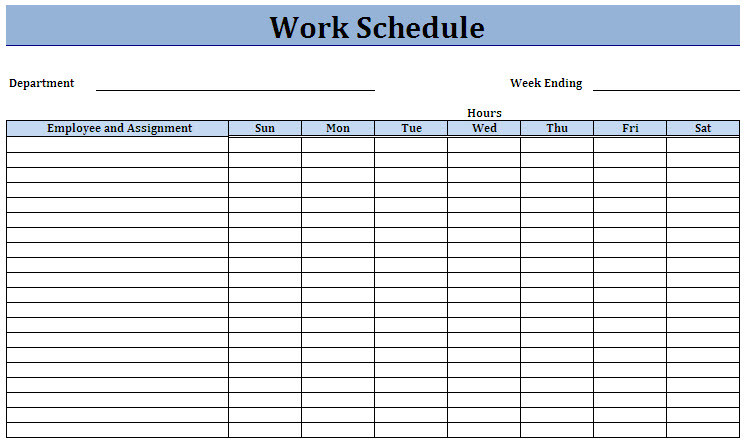 Free Work Schedule Template 5 Work Schedule Templates Excel Xlts