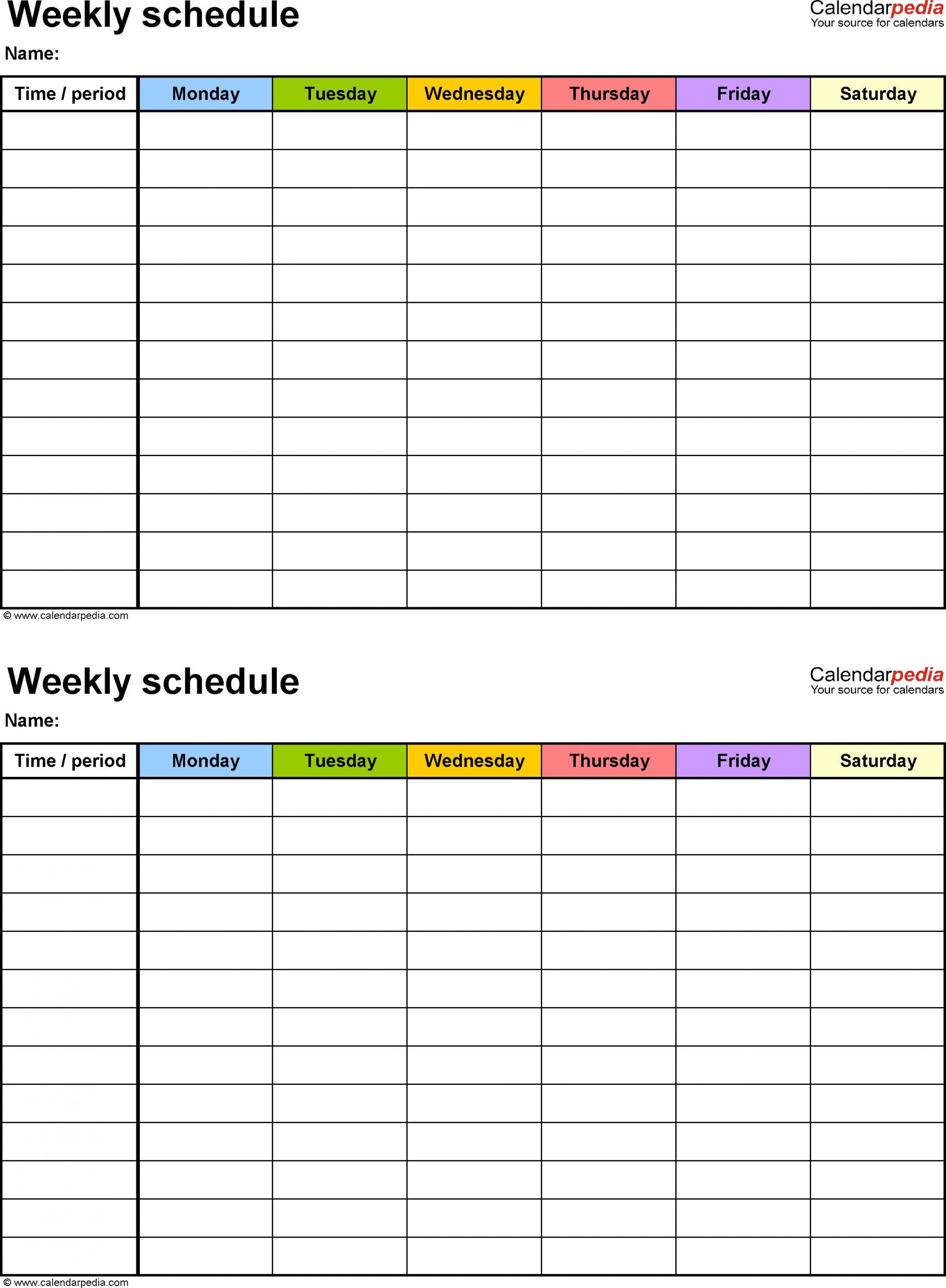 Free Work Schedule Template Extra Printable Blank Weekly Employee Schedule
