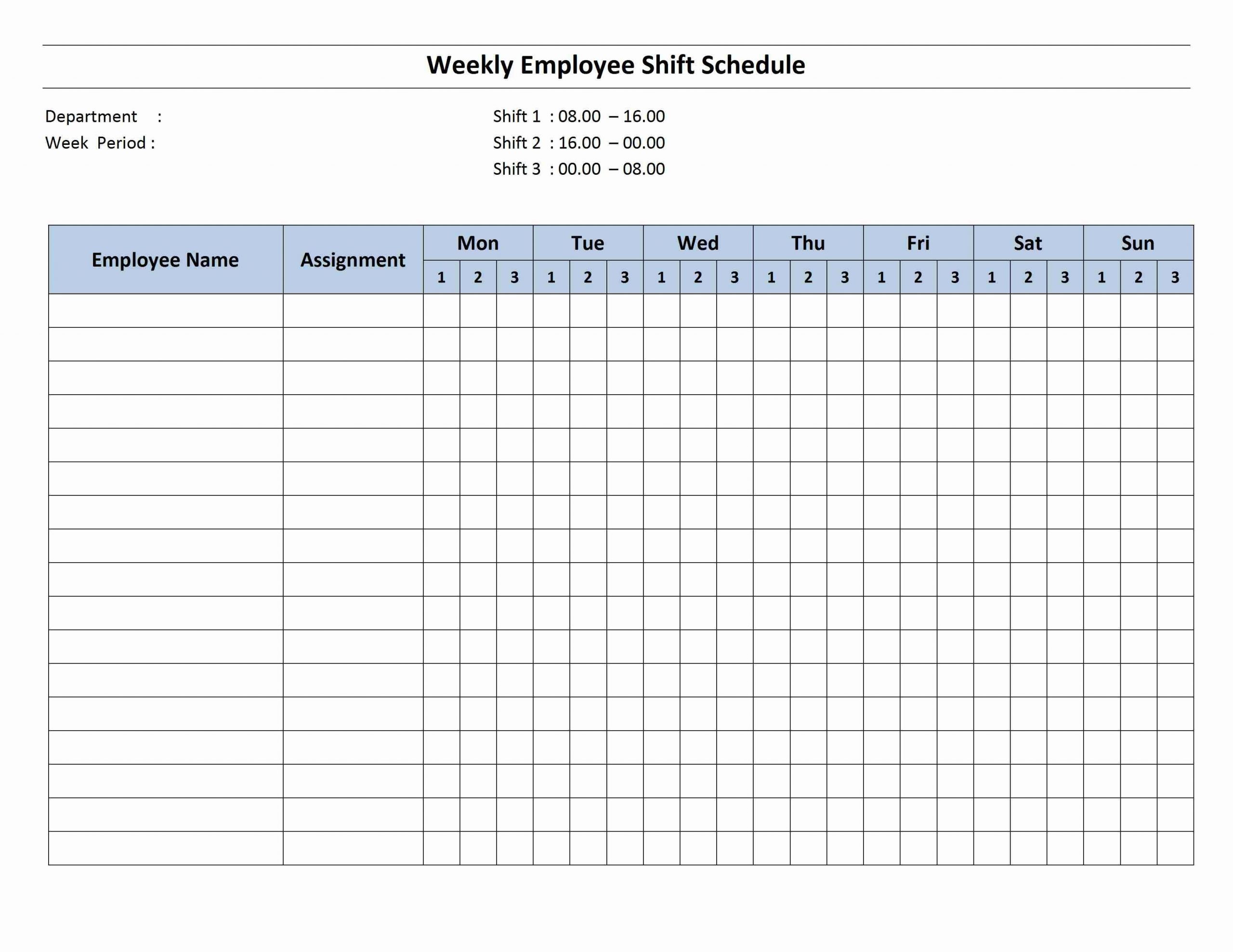 Free Work Schedule Template Free Weekly Schedule Templates for Word 18 Templates