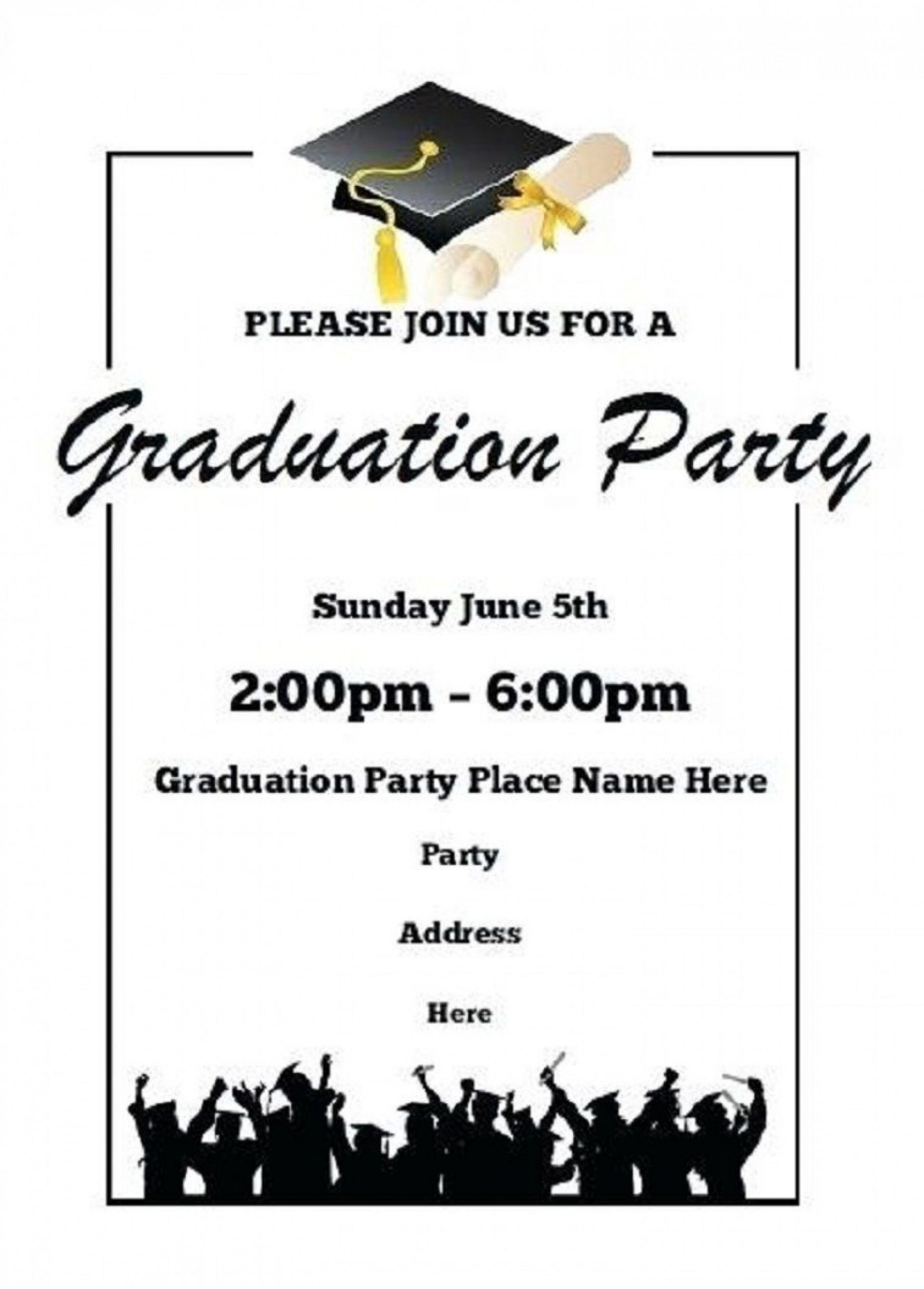 013 Printable Word Free Graduation Party Invitation