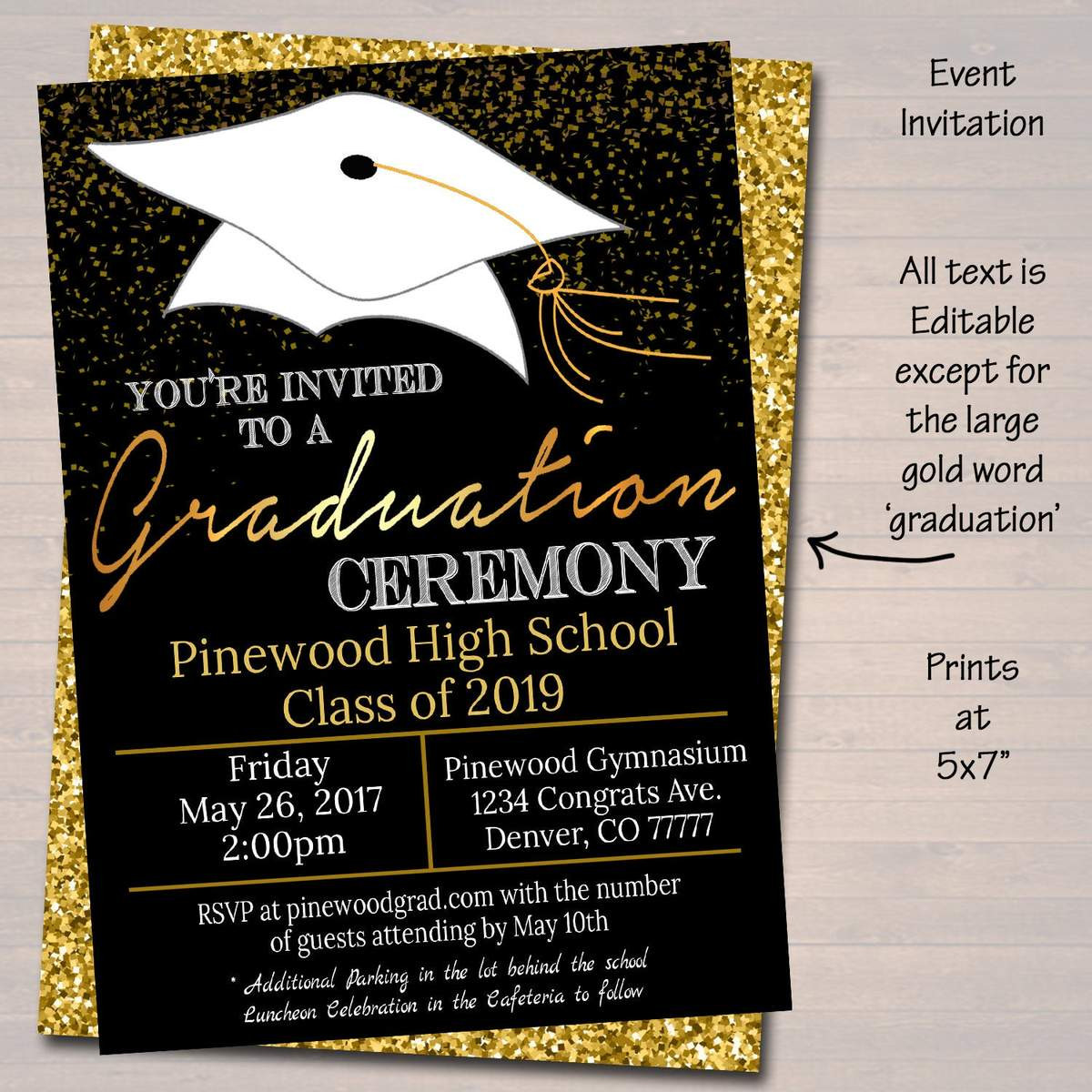 Graduation Party Invitation Template Graduation Ceremony Set Party Invitation High School