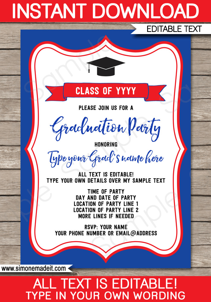 Graduation Party Invitation Template Graduation Party Invitations Template
