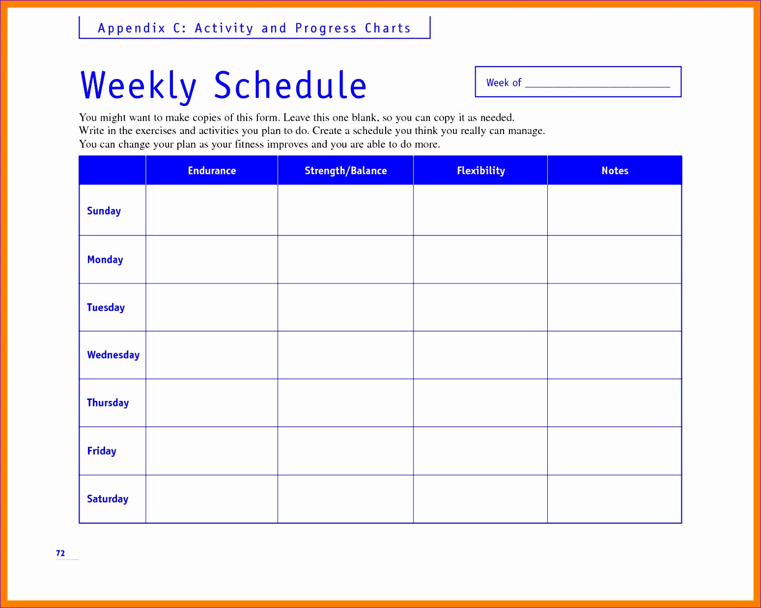 Weekly Workout Schedule Template 7 Excel Vacation Template Excel Templates Excel Templates