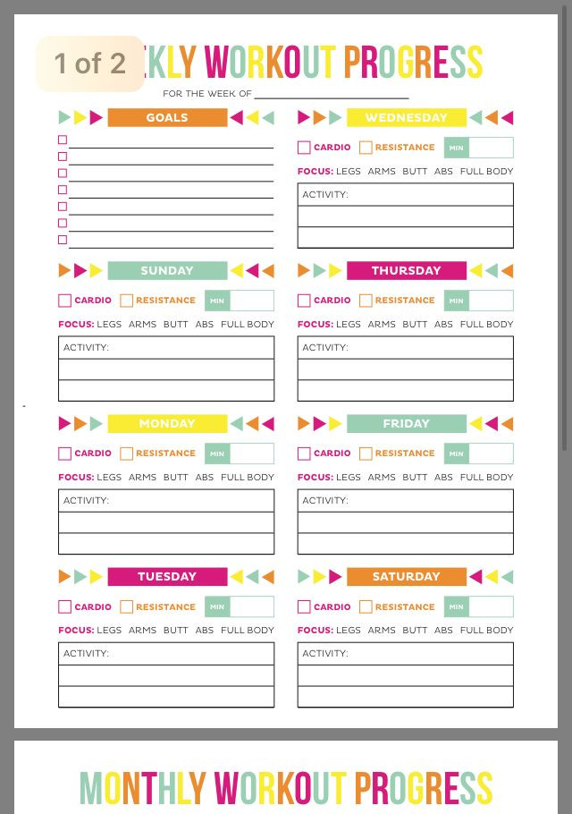Weekly Workout Schedule Template Pin by Brooke Redd On Gym Workout