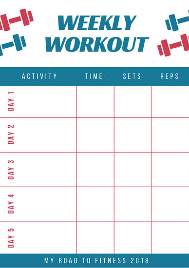 Weekly Workout Schedule Template Weekly Schedule Planner Templates Canva