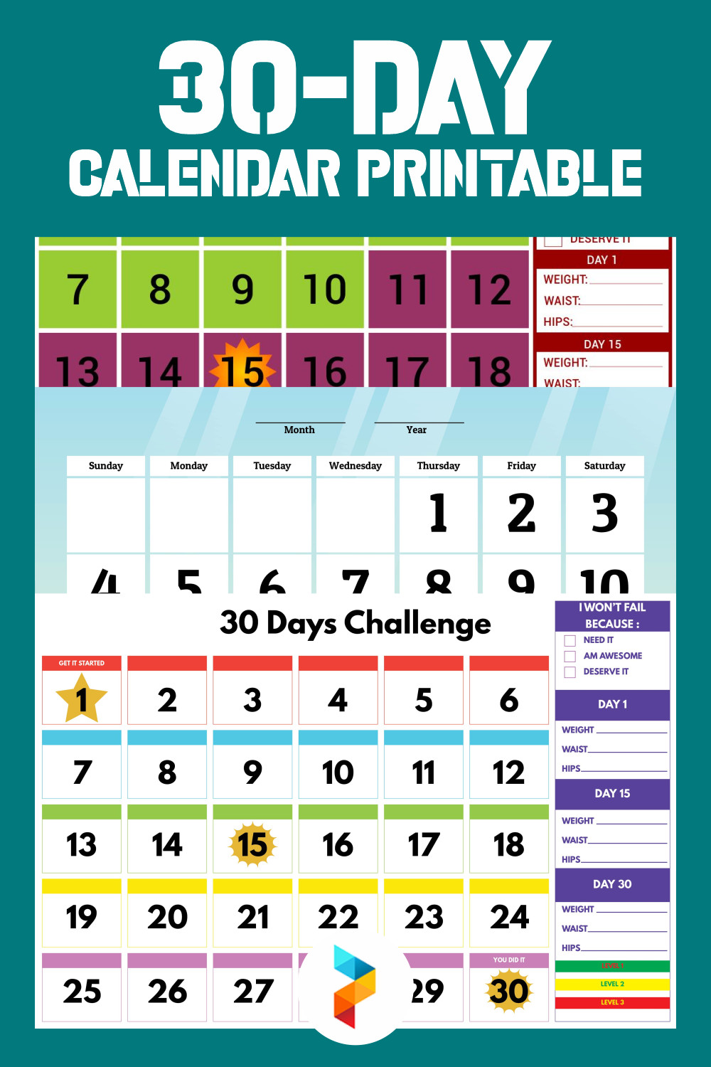 30 Days Calendar Template 9 Best 30 Day Calendar Printable Printablee