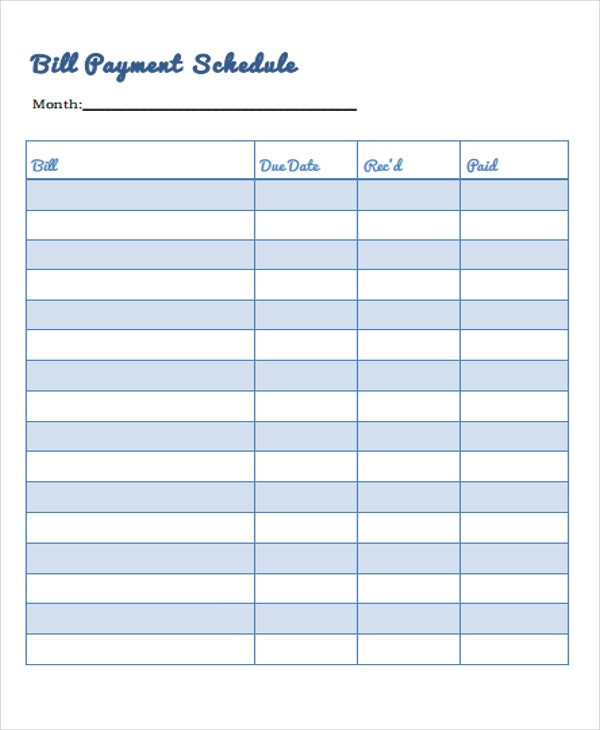 Bill Pay Calendar Template Printable Calendar Customizable Date Range