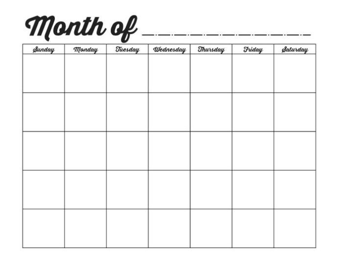 Fill In Calendar Template Free Printable Blank Calendars to Fill In Free Calendar