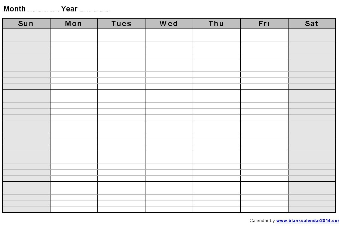 Fill In Calendar Template Monthly Empty Calendar to Fill In Free Calendar Template
