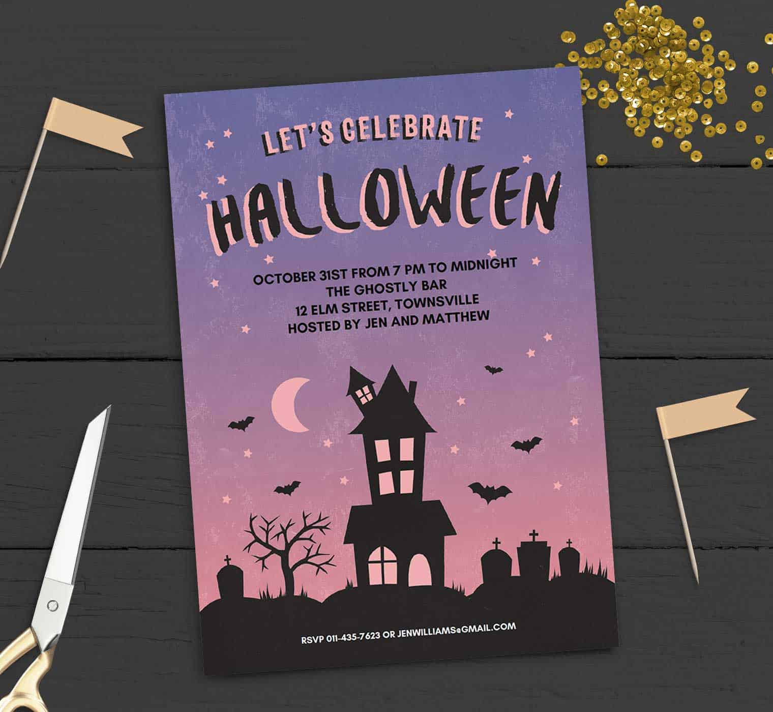 Halloween Party Invitations Template Free Printable Halloween Party Invitation Haunted House