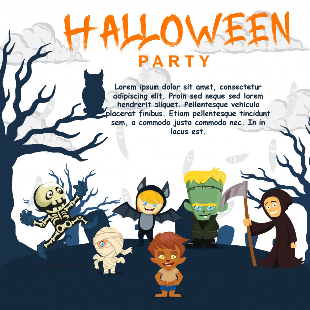 Halloween Party Invitations Template Halloween Party Invitation Template Cute Kids Character
