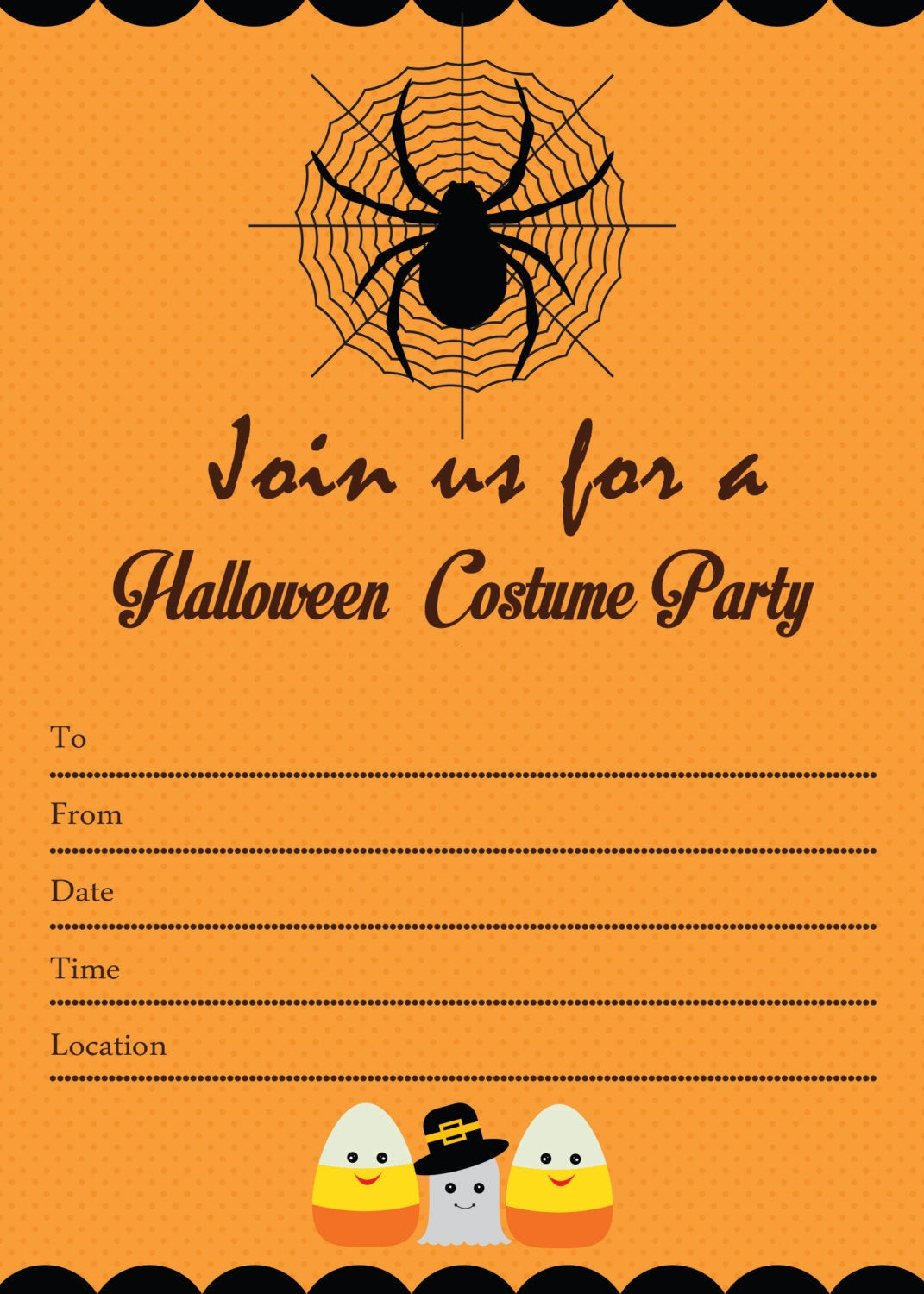 Halloween Party Invitations Template Spooky Halloween Costume Party Invitation by Candybeedesigns