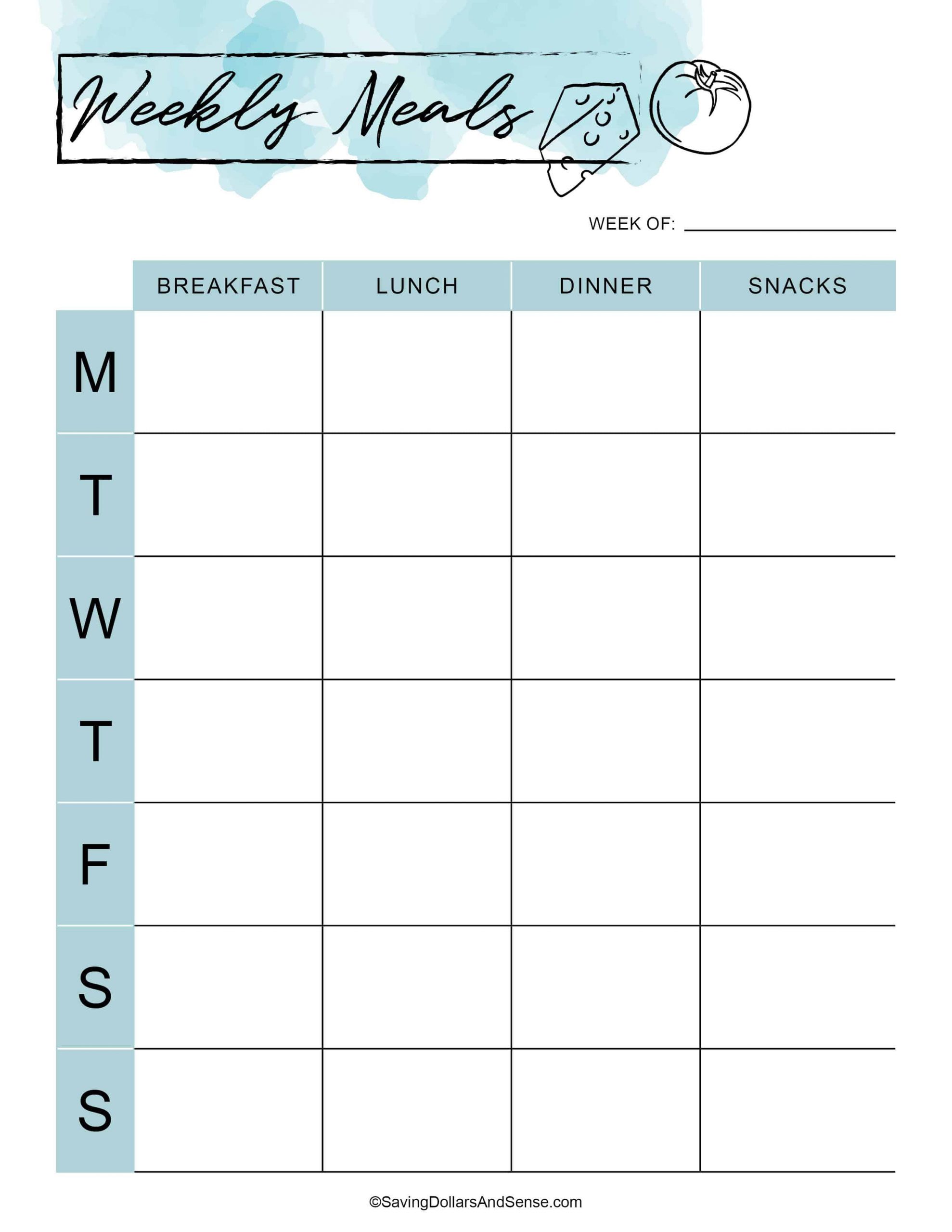 Meal Plan Calendar Template Free Printable Meal Planner My Gift to You Saving