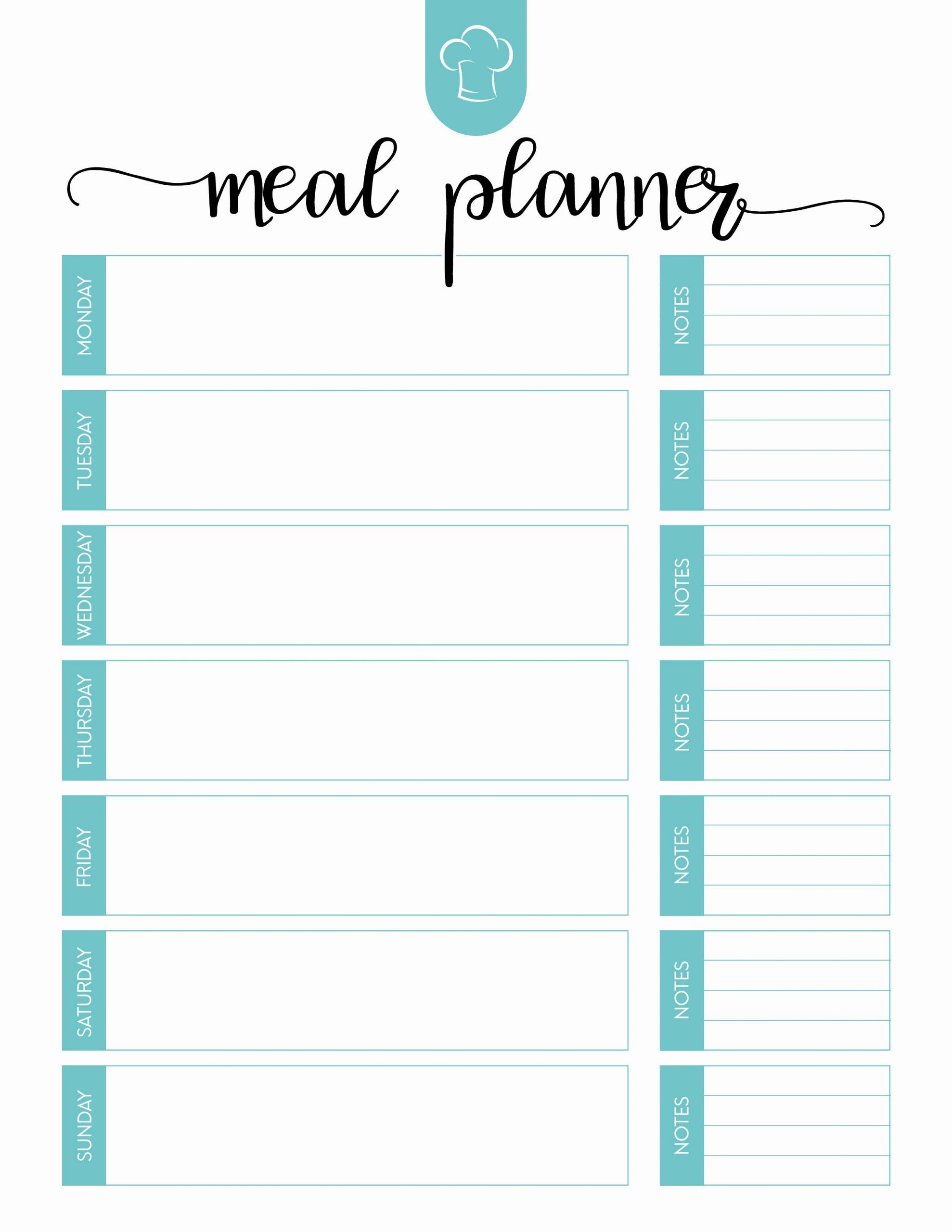 Meal Plan Calendar Template Inspirational Free Printable