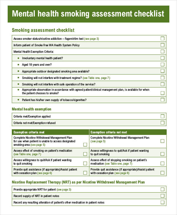 Mental Health assessment Template Free 40 Health assessment forms In Pdf