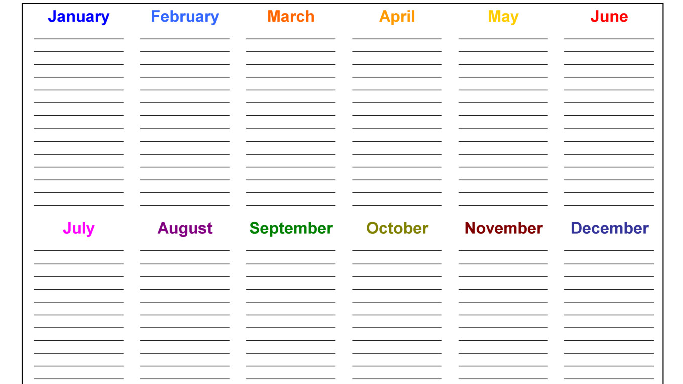Perpetual Birthday Calendar Template Free Printable Perpetual Birthday Calendar Template – Free