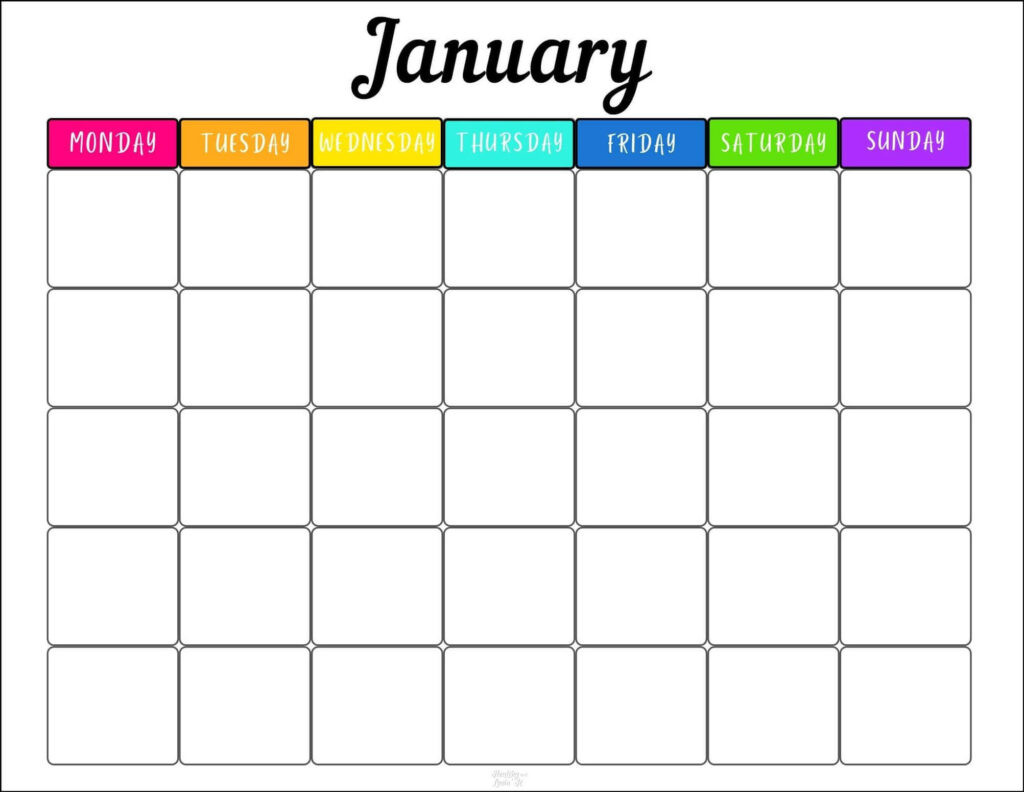 Printable Monthly Calendar Template Free Printable Monthly Schedule Template Two Cute Designs