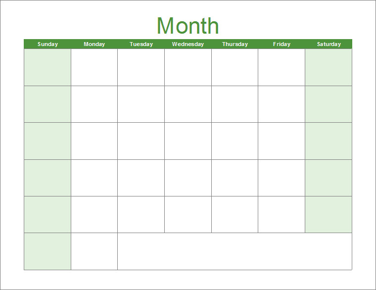 Printable Monthly Calendar Template Monthly Calendar Template 2018 Google Sheet