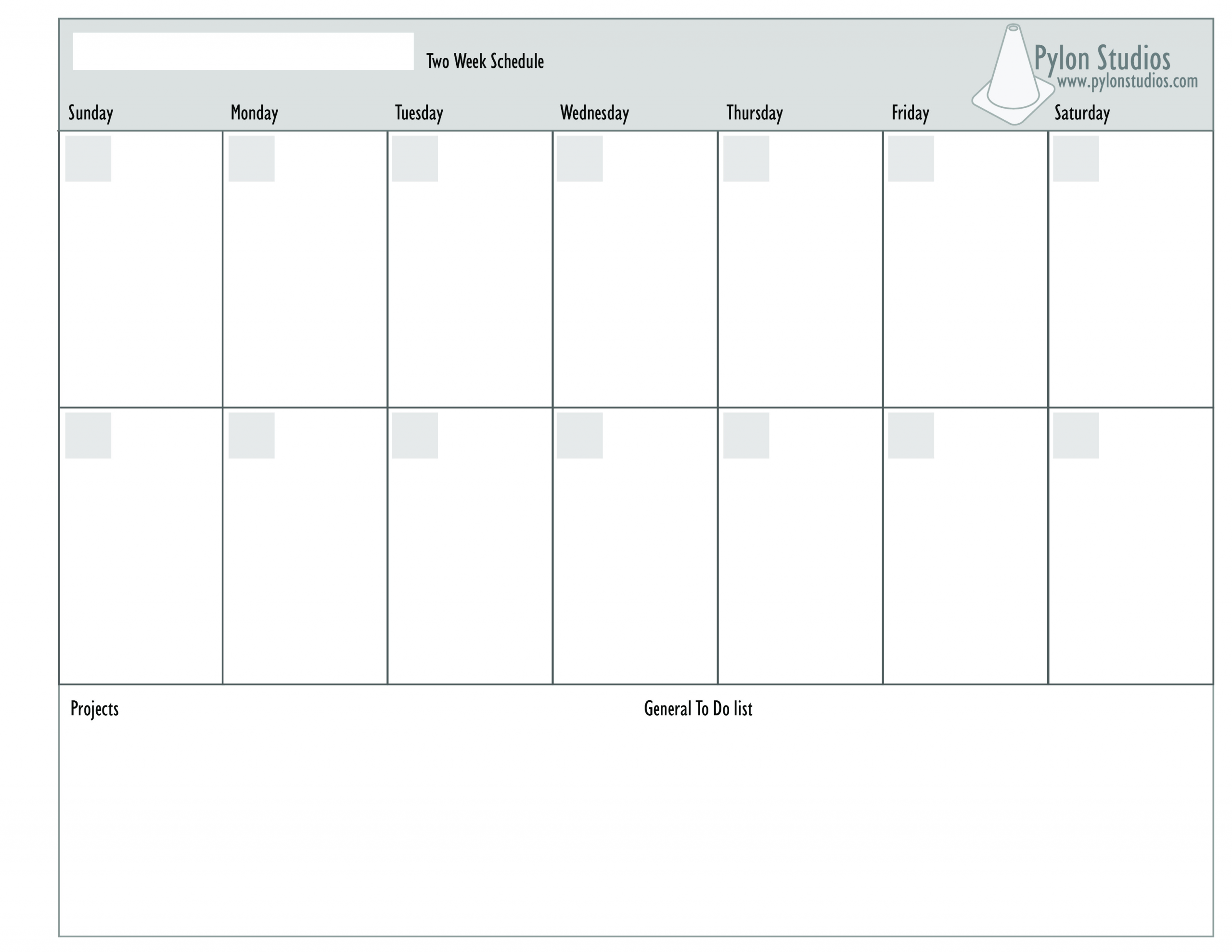Week Calendar Template Word 2 Week Calendar