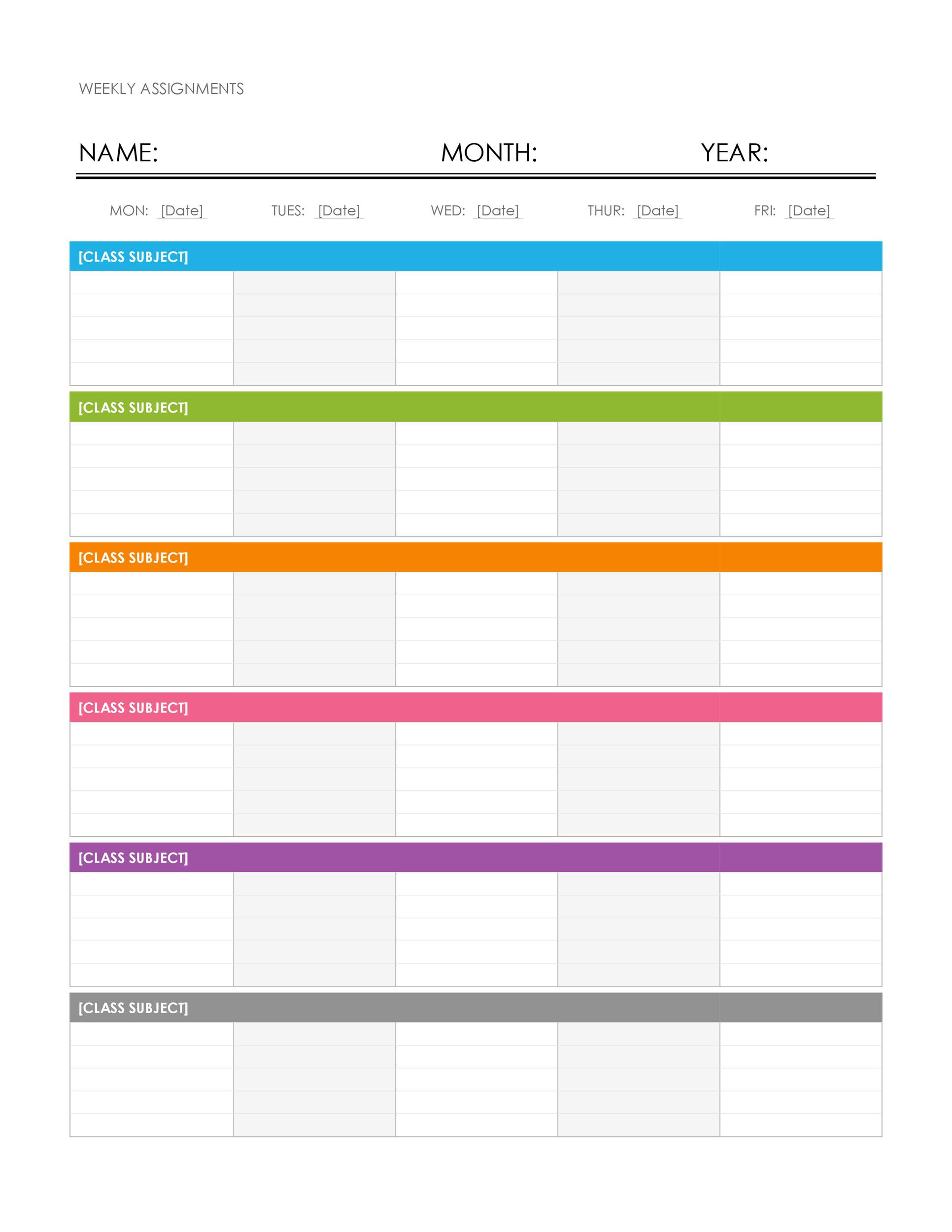 26 Blank Weekly Calendar Templates [PDF Excel Word] 