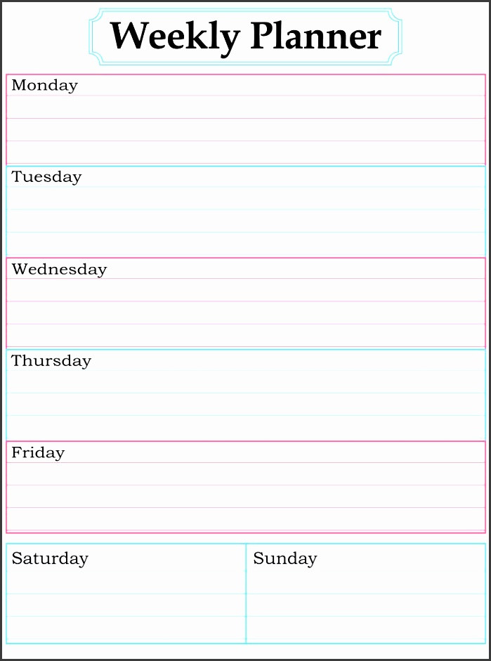 Week Calendar Template Word 9 Download Free Daily Schedule Template Sampletemplatess
