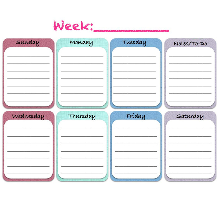 Week Calendar Template Word E Week Calendar Template for Word