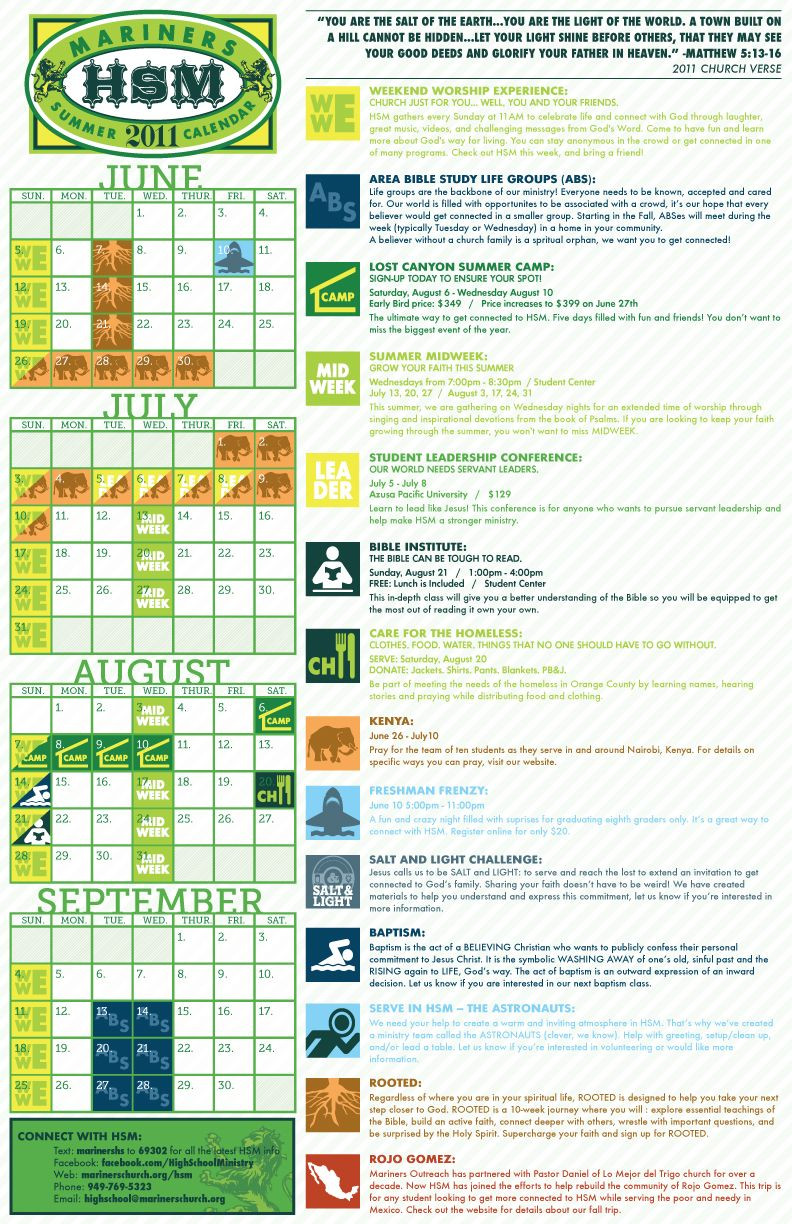 Youth Ministry Calendar Template Calendar Option Youth Room