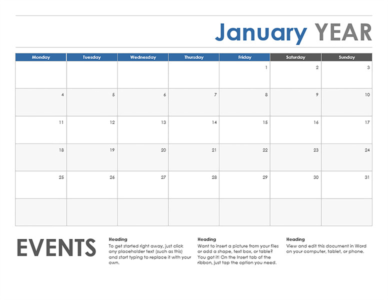 11x17 Calendar Template Word 11×17 Calendar Template Word – Printable Week Calendar